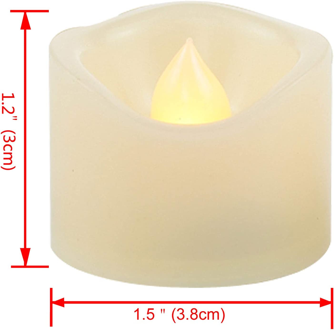 Battery Operated Flameless Tea Lights Realistic Flickering Long Lasting LED Votive Tealight Candles for Halloween Thanksgiving Christmas Wedding Decorations Battery Included 24 Pack
